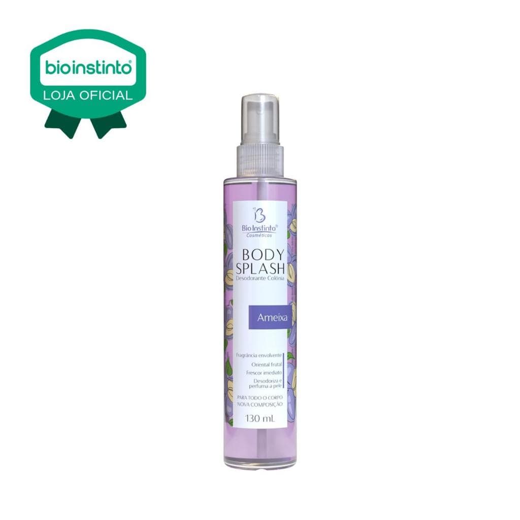 01 UN Body Splash AMEIXA 130ml Bio Instinto Colônia Corporal Desodorante Marcante Aroma Frutal
