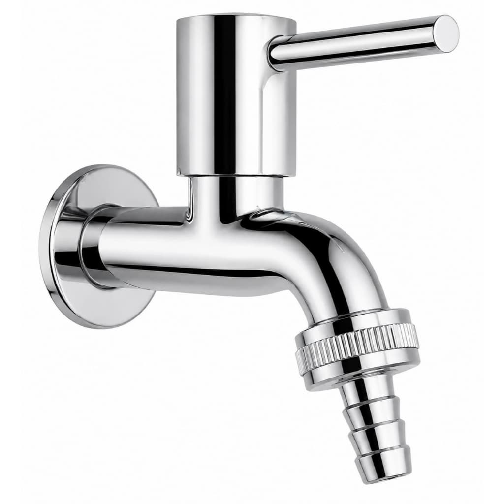 Torneira Tanque Ou Jardim 1/4 De Volta Metal Alavanca Luxo Prateado Brilhante