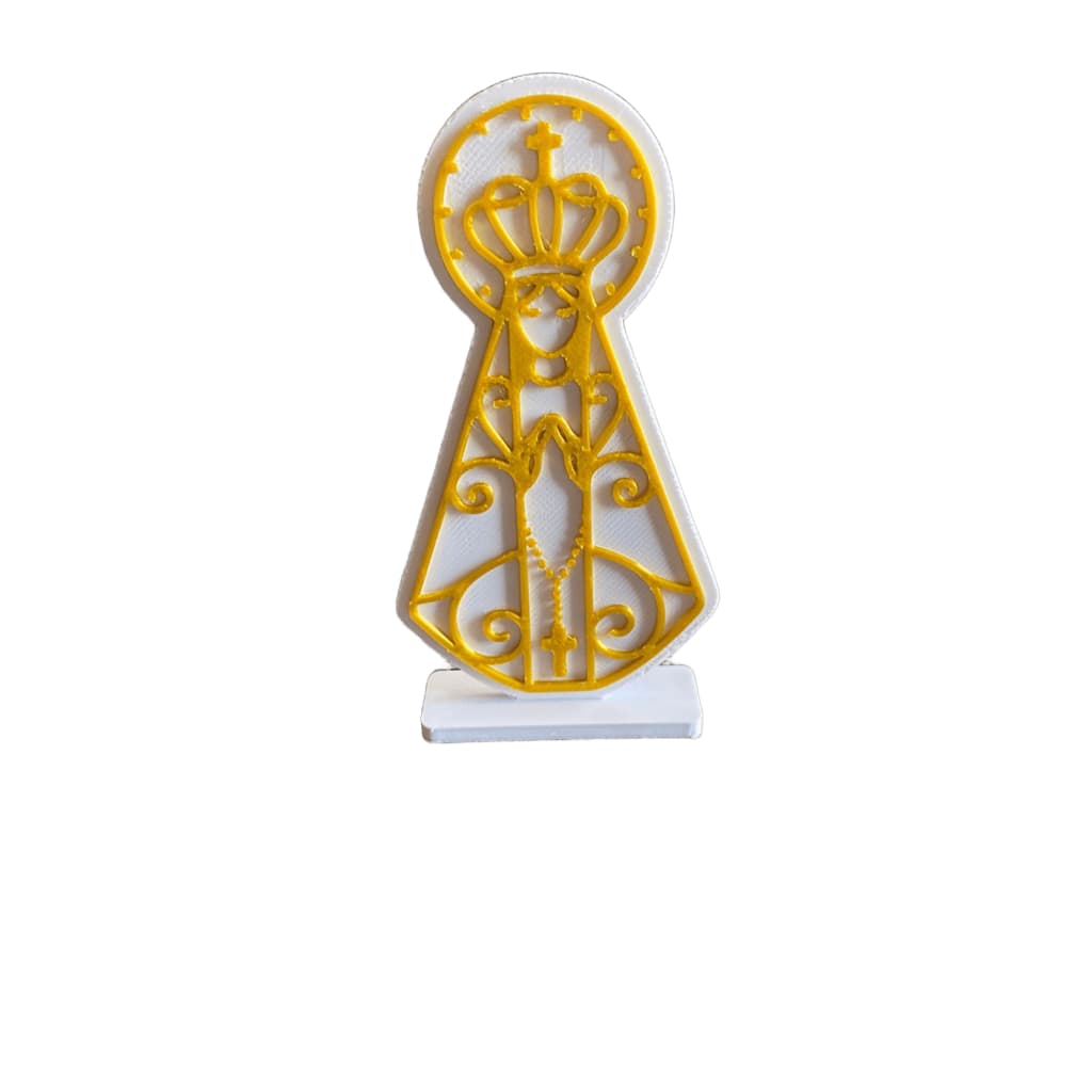 Decoração Mini Imagem Nossa Senhora Aparecida Enfeite Religioso de Mesa | Presente Católico