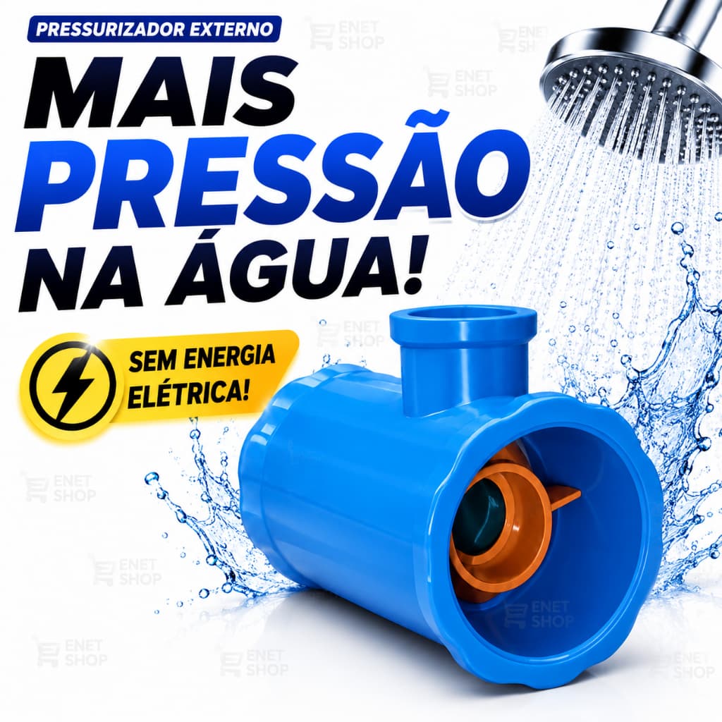 Pressurizador Externo Caixa D'Água Sem Energia Aumenta Pressão Chuveiro Torneira Válvula Transferidora