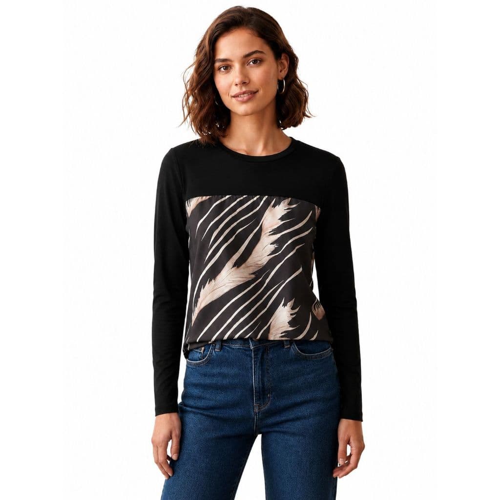 Blusa Manga Longa Feminina Estampa Exclusiva Viscolycra Premium Moda Inverno Conforto