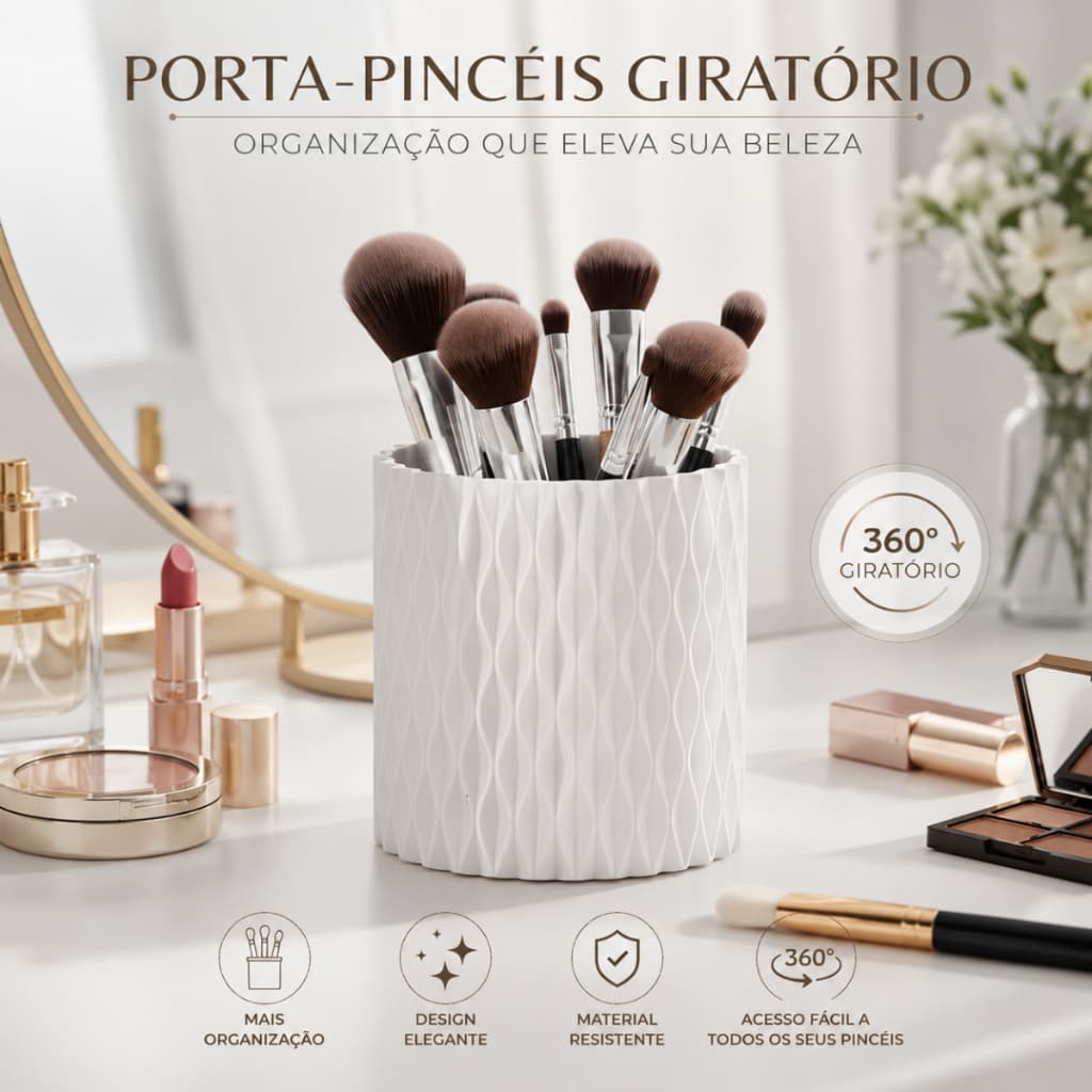 Porta Pinceis Giratorio 360p Pinceis de Maquiagem Modelo Giratorio Ideal para Suas Maquiagem!