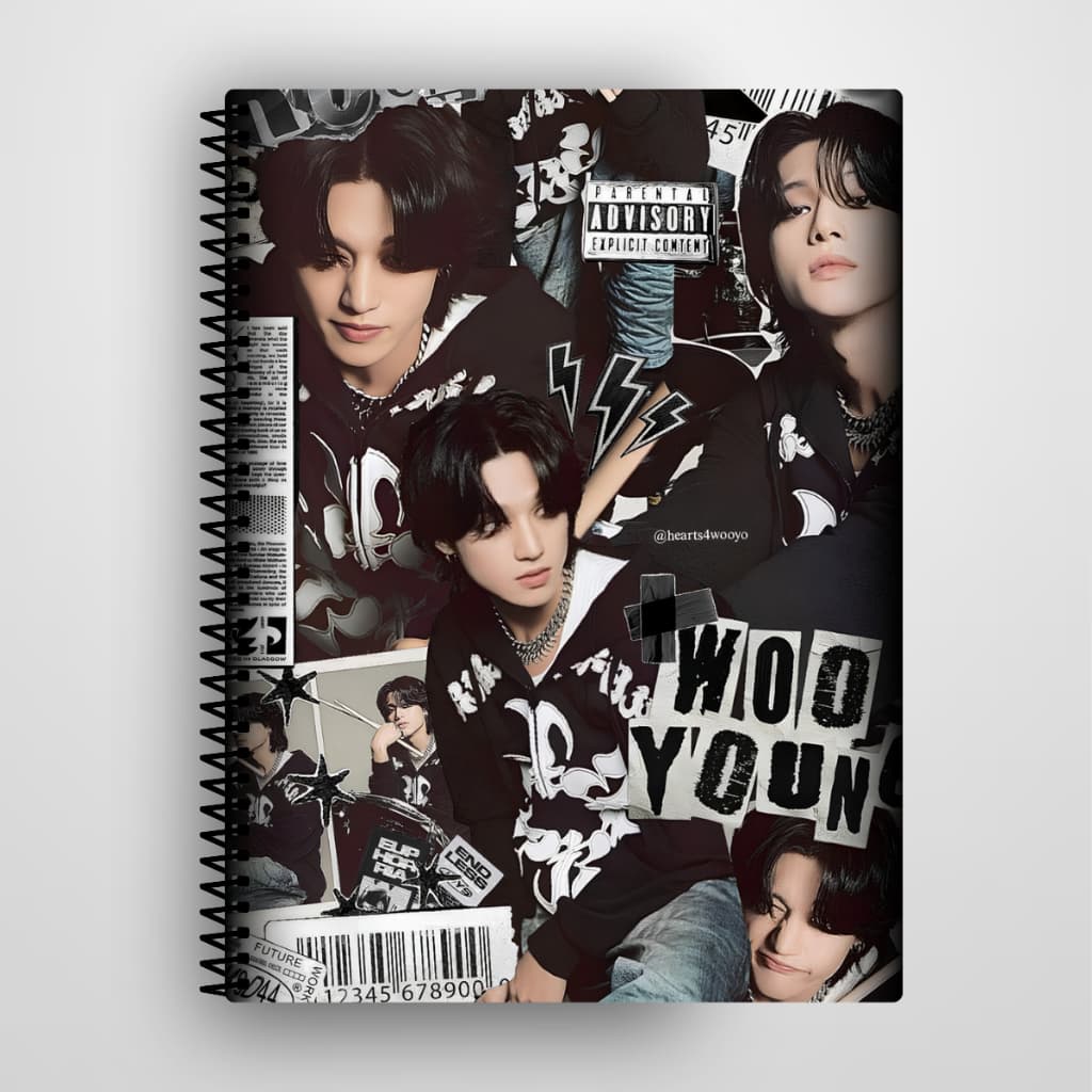 Caderno Ateez K-Pop Personalizado Capa Dura 1 e 10 Matérias – Escolar e Universitário