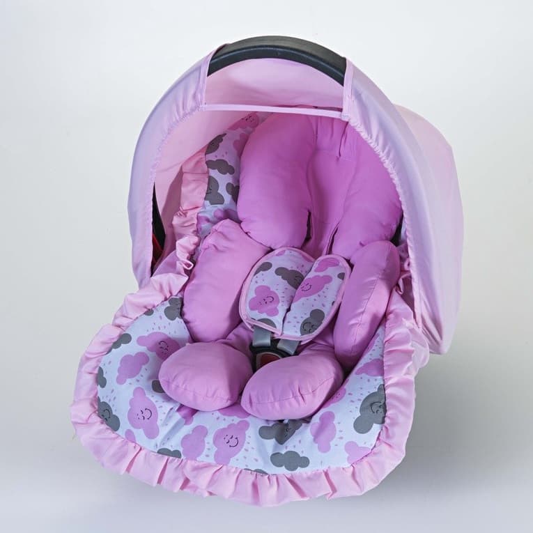 Jogo Completo para Bebê Conforto  com Capa +Redutor Anatômico + Capota + apoio de  Cinto