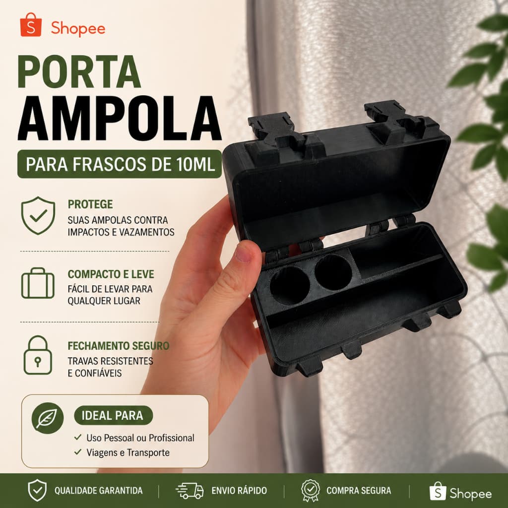 Case Porta Frascos 10ml Compatível com Tirzepatida, Mounjaro, TG  | Estojo Organizador