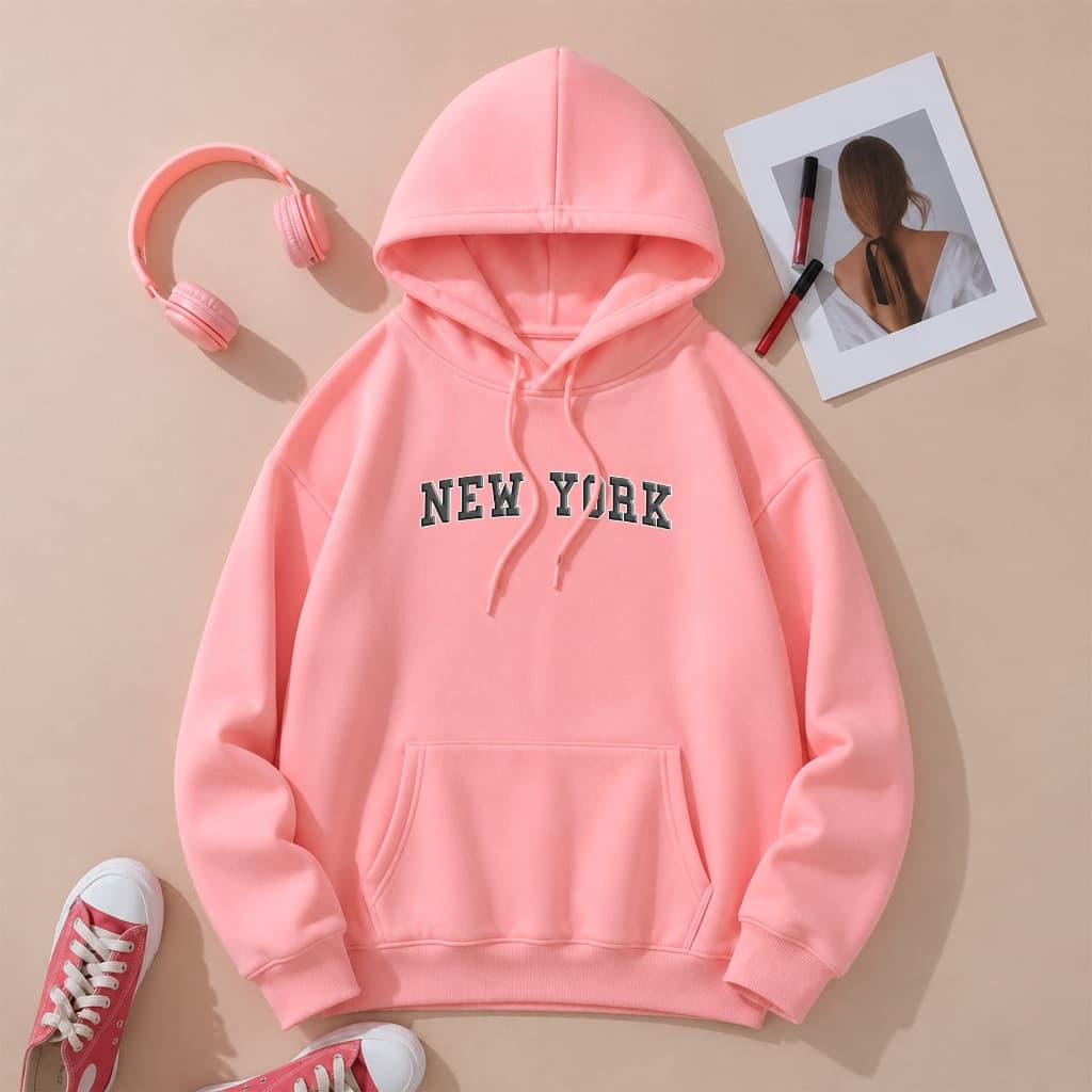 Moletom feminino estampado premium canguru com capuz tecido premium grosso e macio flanelado
