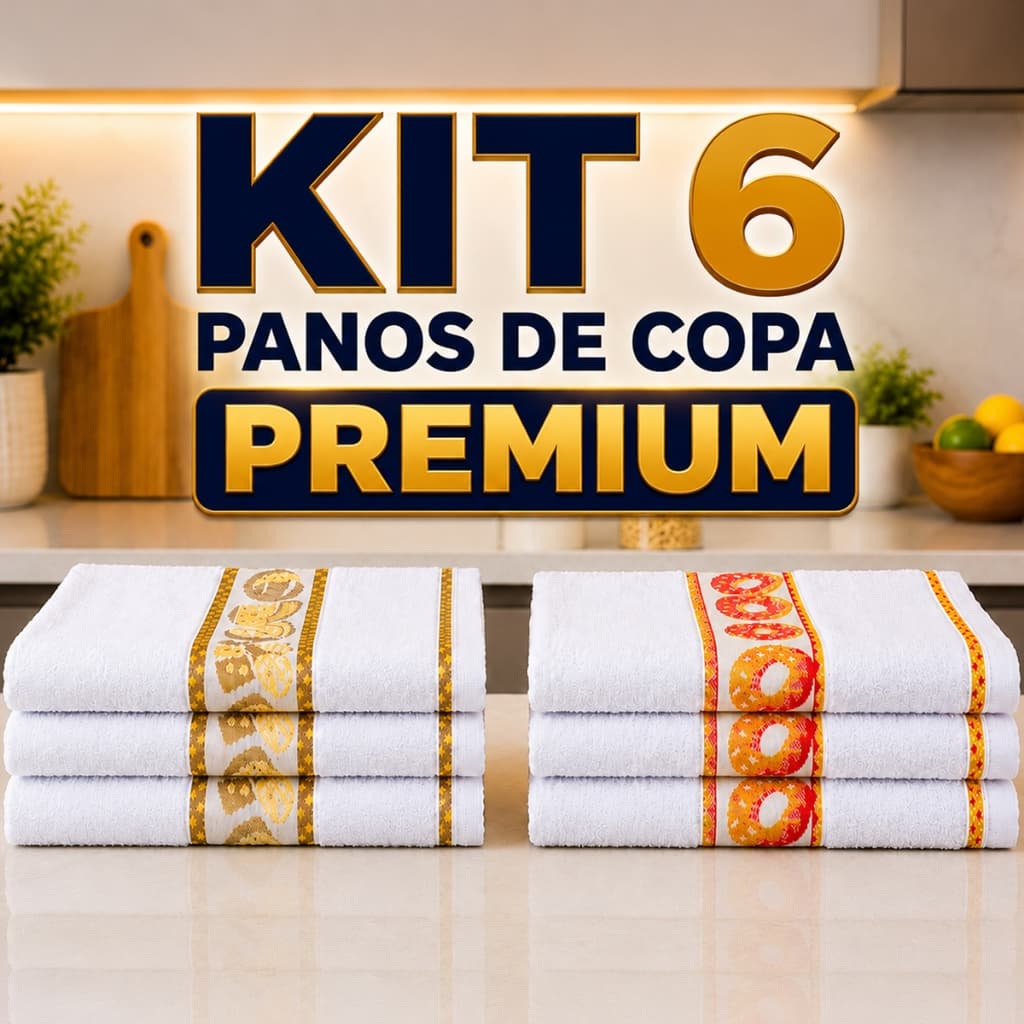 Kit 6 Pano de Prato Atoalhado Grande e Grosso Alta Absorção Jacquard 45x70 100% Algodão