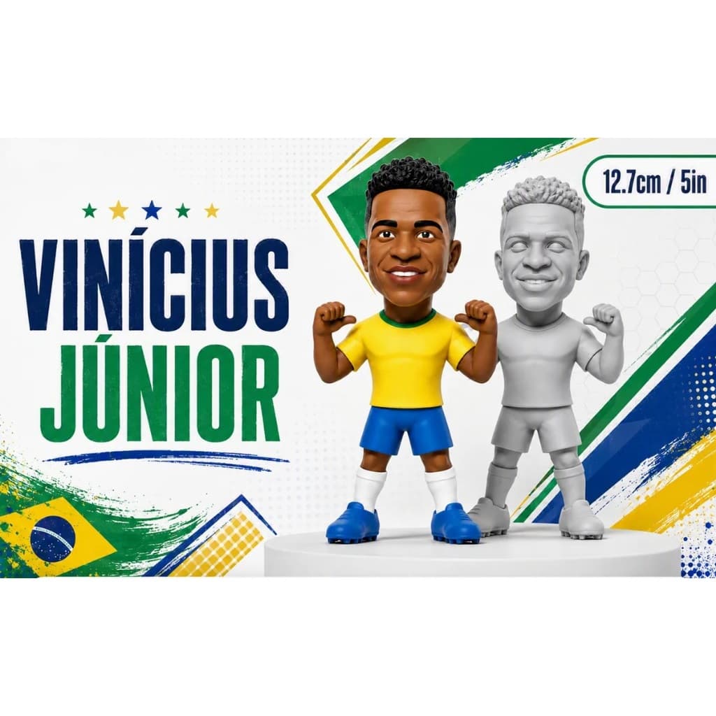 Miniatura Vini Junior Para Pintura Impressão 3D Boneco Futebol Sem Pintura Personalizável