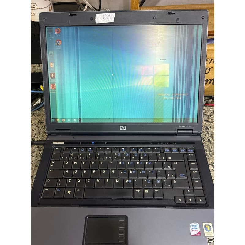 notebook antigo vintage HP compaq 6710b core 2 duo t8300 2gb ram hd 80gb  defeito tela e sem fonte