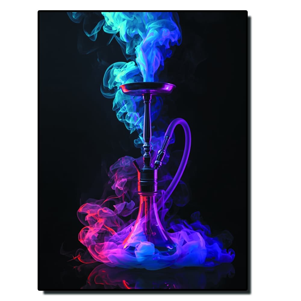 Quadro Decorativo Narguile Cristal Fumaça Lojas Quarto 1 pç