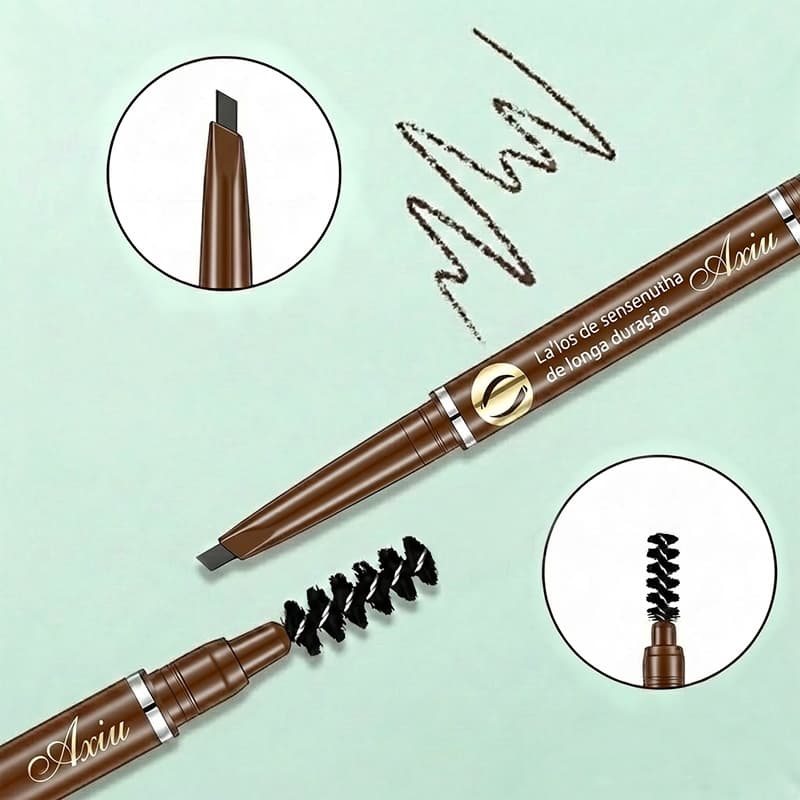 4 Cores Lapis Para Sobrancelha À Prova D'água De Cabeça Dupla Caneta Preto Castanho Escuro Castanho Médio