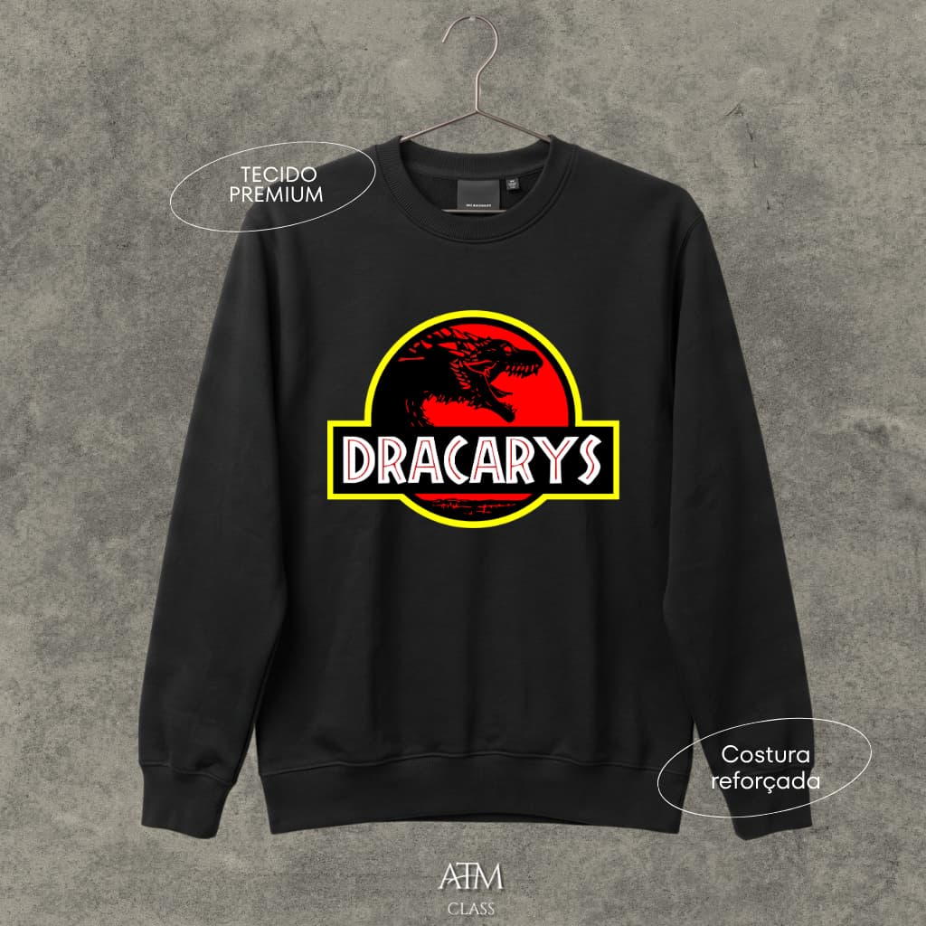 Moletom Casual serie game of thrones dracarys tecido premium postagem imediato