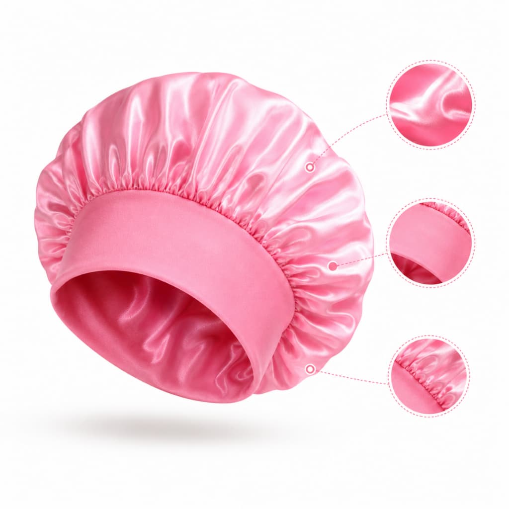 Touca de Cetim com Faixa  Anti Frizz – Proteção Capilar Noturna, Conforto e Ajuste Seguro