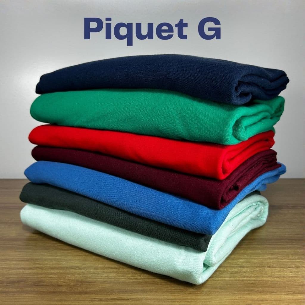 Retalho Piquet G para camisetas, vestidos - Cores Sortidas Peças G grande acima de 80cm