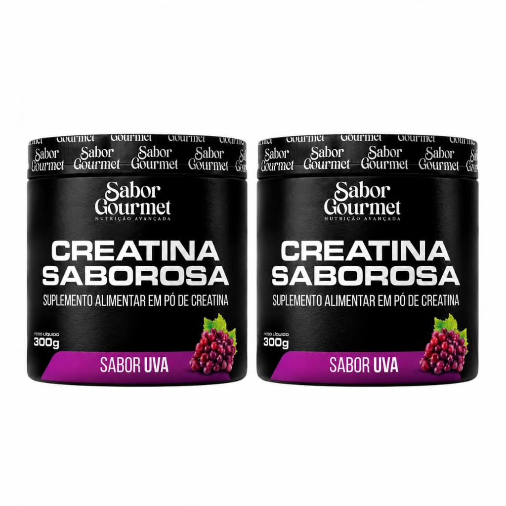 2x Creatina Saborosa (300 + 300g) Uva Sabor Gourmet