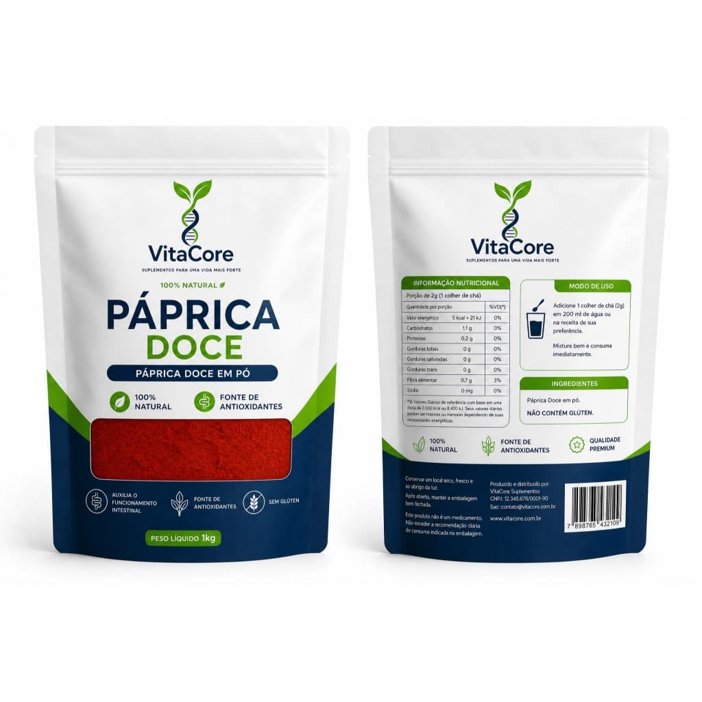 Páprica Doce 100% Pura Tempero P/ Carnes 250g / 500g / 1kg - Envio Rápido