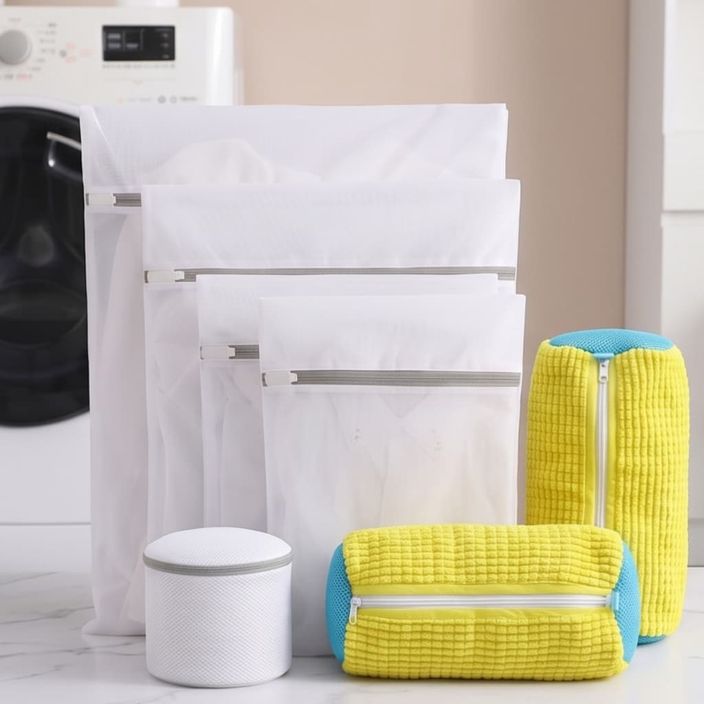 Kit 7 Sacos para Lavar Roupa e Tênis Rede de Lavagem Proteção de Roupas Reutilizável