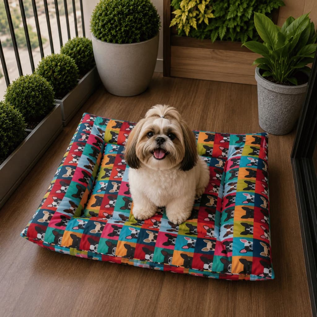 Colchonete Pet Caminha Cães e Gatos Macio Pequeno, Médio e Grande Porte Lavável