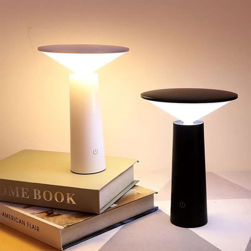 Luminária de Mesa Recarregável Sem Fio Touch LED Dimmer Portátil Leitura Escritório Sala Restaurante Moderna Minimalista
