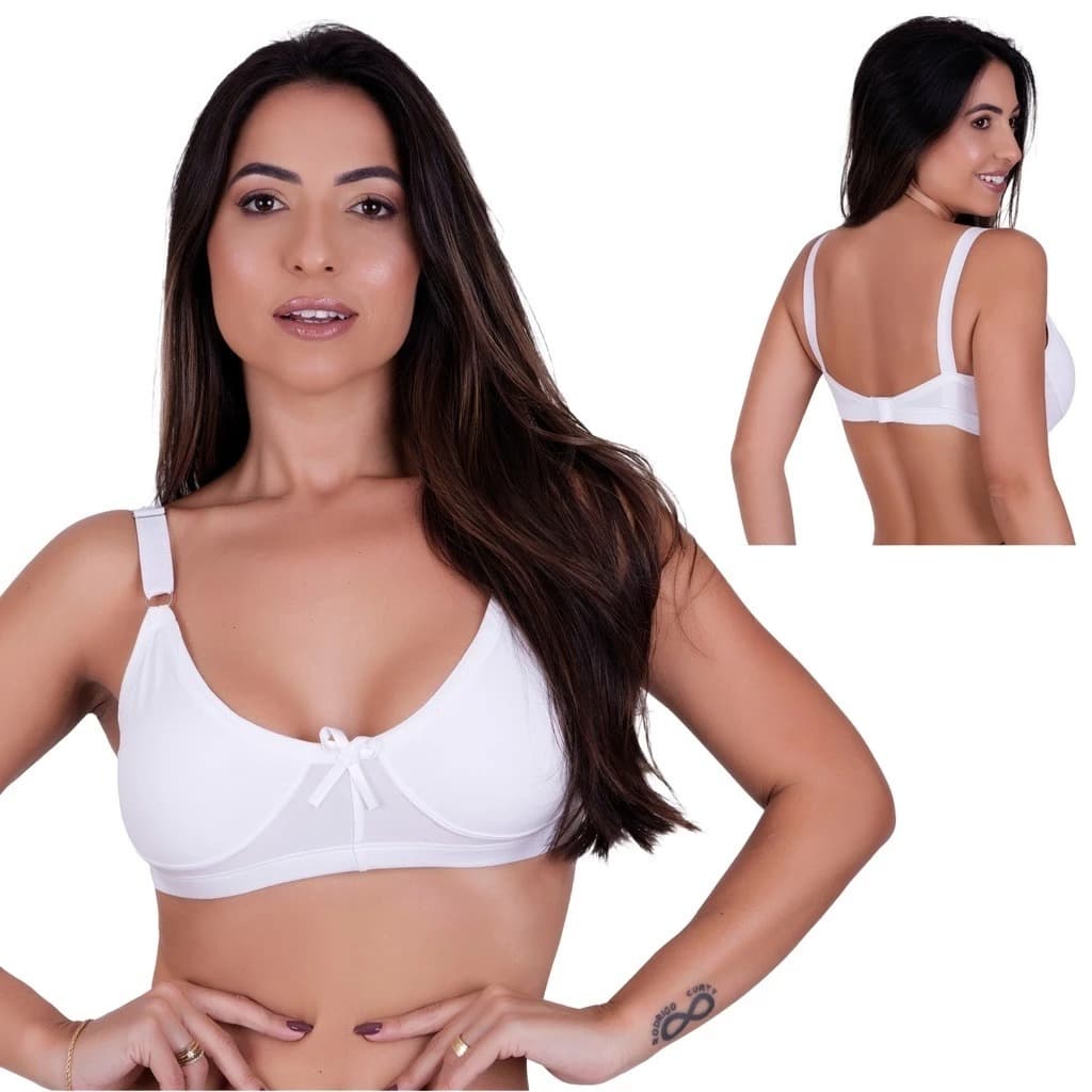 Kit com 3 Sutiã Sem Bojo Sem Aro Dupla Camada ótimo Caimento e Sustentação