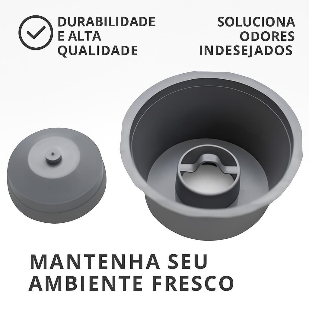 Kit 2  Adaptador Bloqueador Tira Mau Cheiro Ralos 10cm  Porta Grelhas Anti Odor Banheiro Insetos