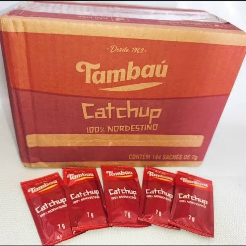 Sachês de catchup, ketchup, Maionese ou mostarda. Caixa com 144 unidades