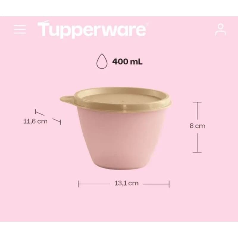 Tupperware Caçulinha 400ml Rosa Chá.