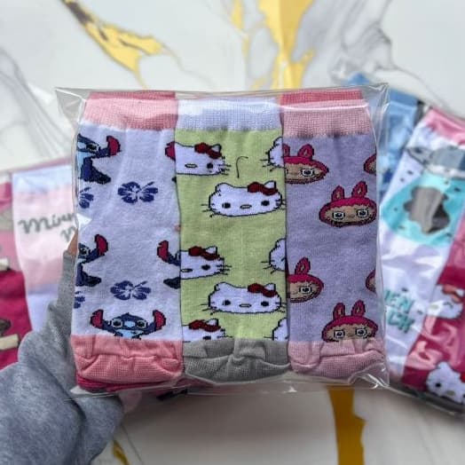 Kit Meias Divertida  Menina Infantil Cano Médio Envio Imediato