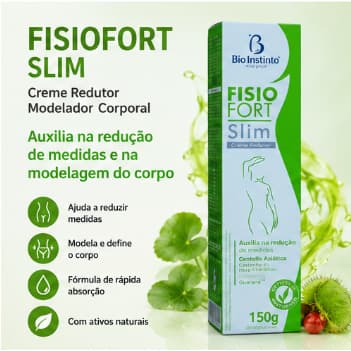 Fisiofort Slim Creme Redutor Corporal 150g Bio Instinto Para Massagem