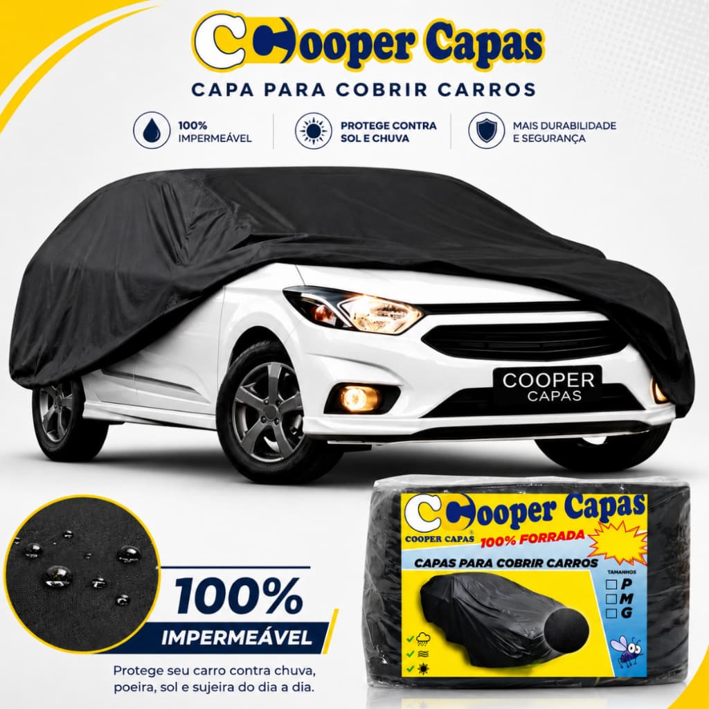 Capa Térmica Para Cobrir Carro Couro Ecológico 100% Forrada P M G