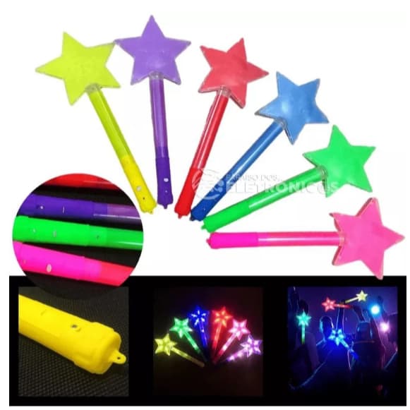 Bastão Varinha Estrela Mágica  De Led Colorido Brilhante lluminada Festas