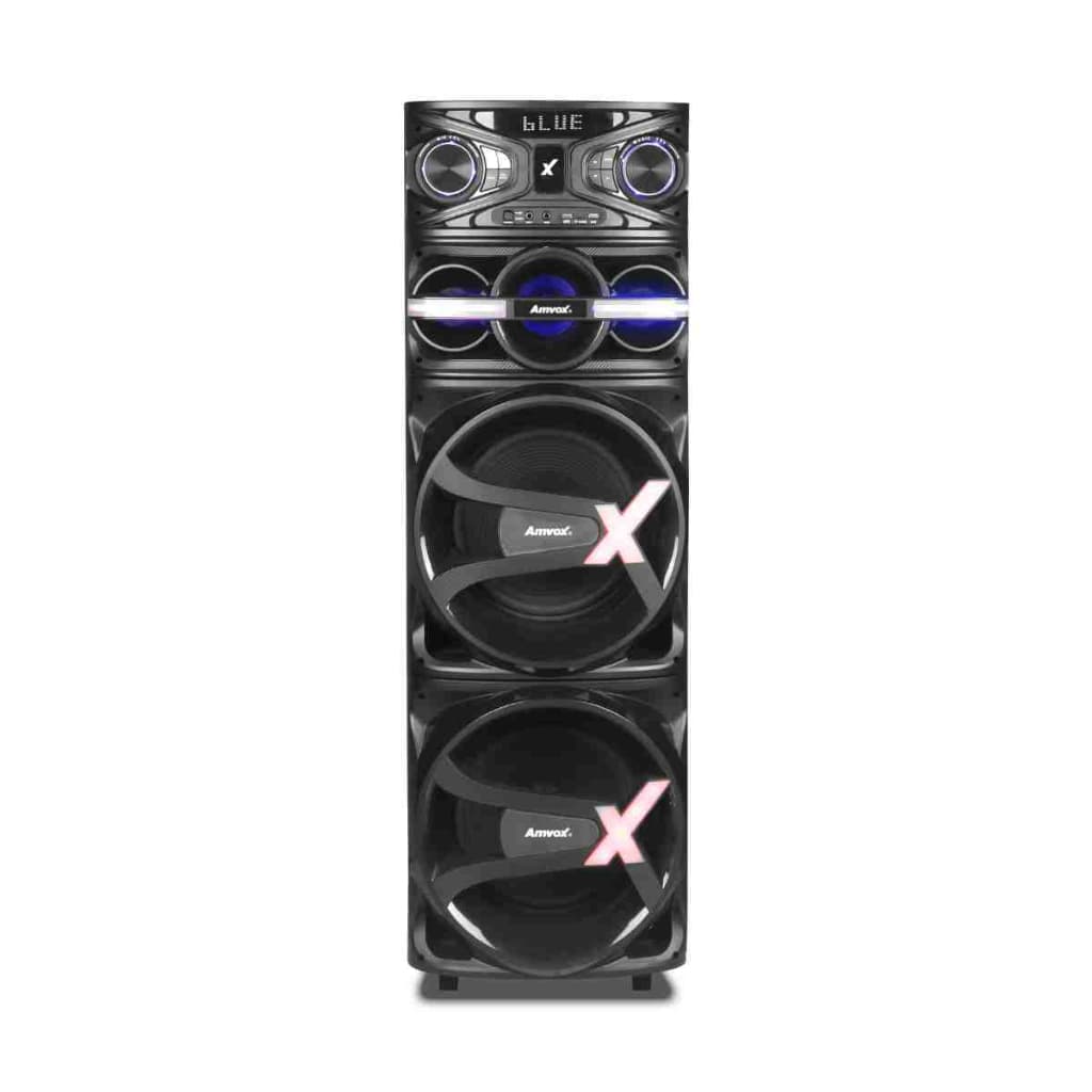 Caixa de Som Amplificada Amvox ATX 3150M Pesadão X 3100W Bivolt Bluetooth 2 Woofers 12" Rádio FM