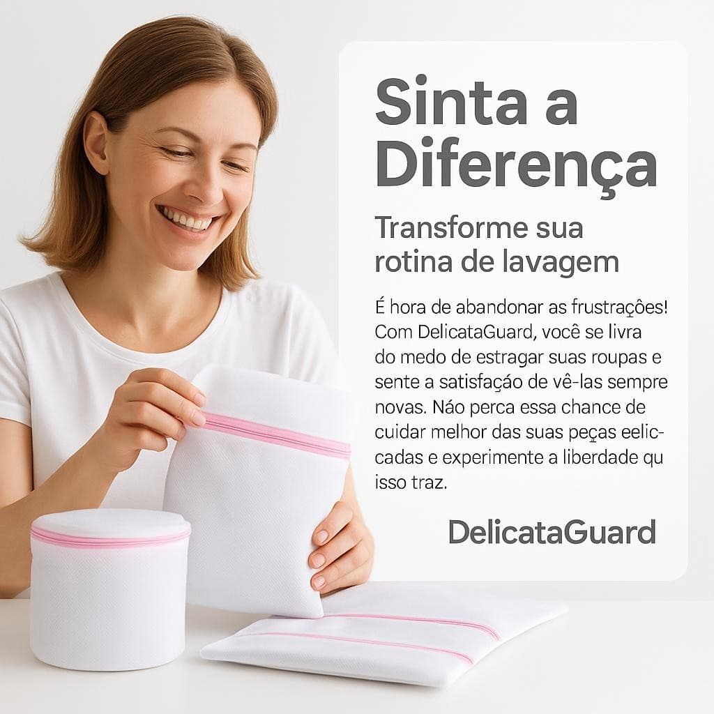 Sacos de Lavagem Roupas Delicadas Zíper Reforçado 5 Peças