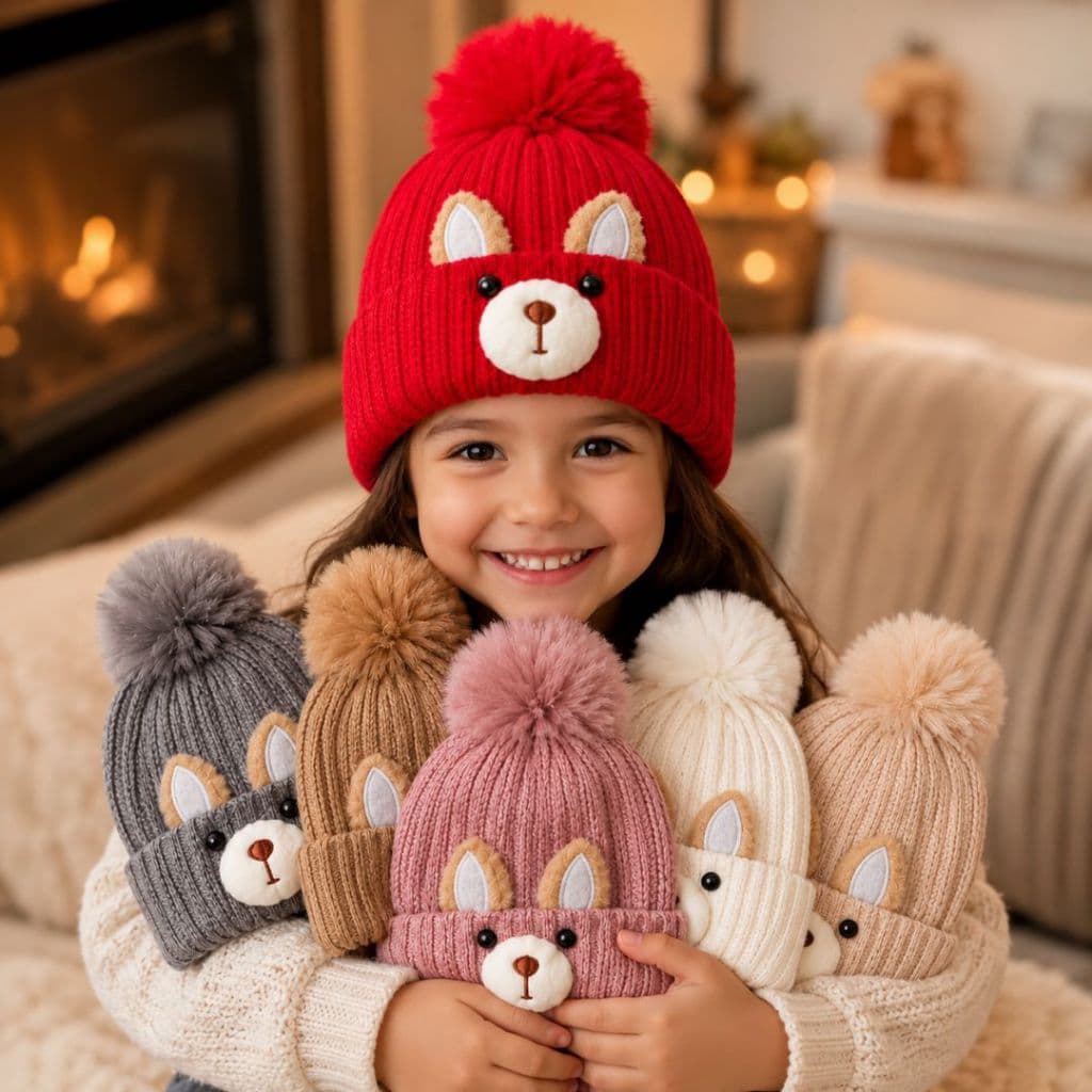Touca Infantil Inverno Menino Menina Brinde Luva