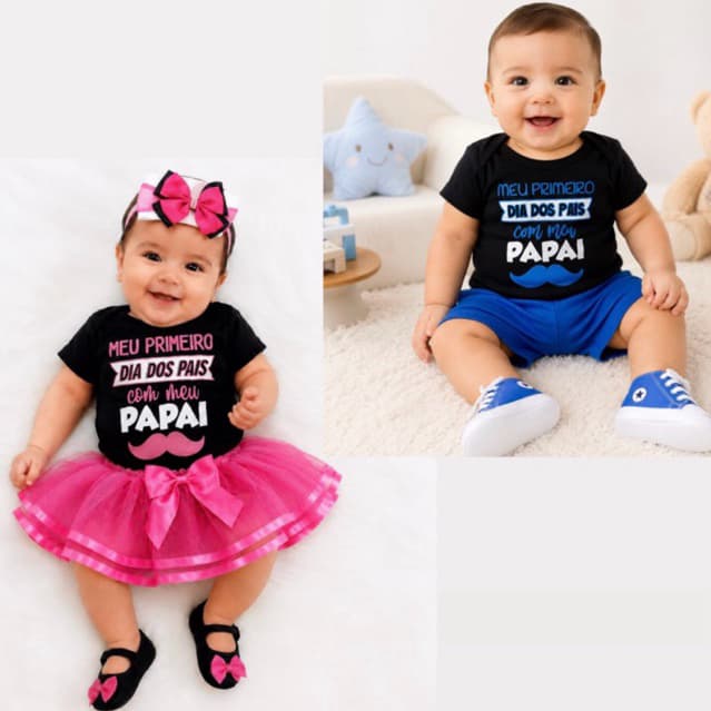 Body Bebê Dia dos Pais Menino Menina 100% Algodão Papai