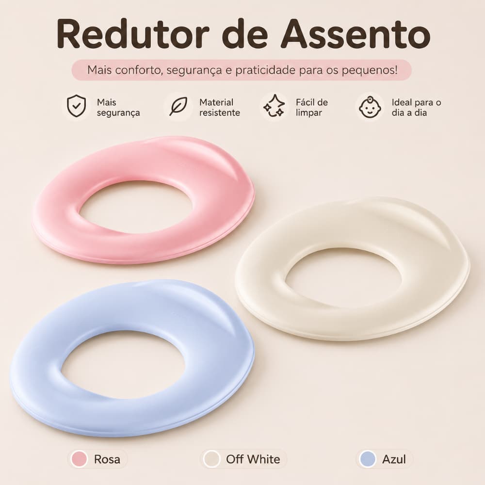 Redutor de Assento para Vaso Sanitário Infantil Sanremo Azul/Rosa/Off White