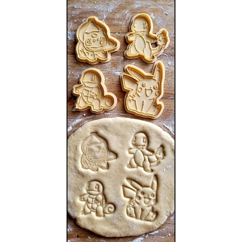 Cortador de biscoitos Pokémon - Kit com quatro