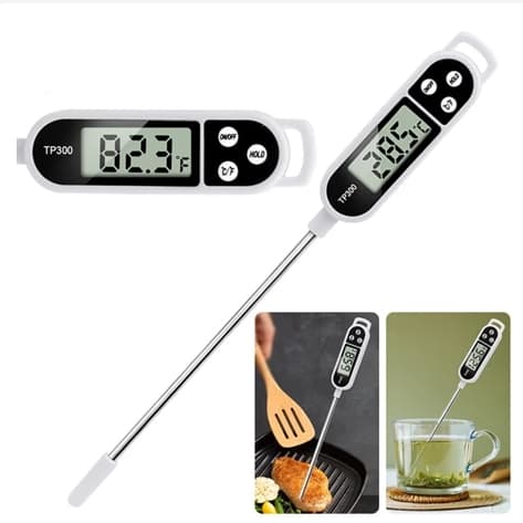 Termômetro Culinário Digital Espeto - Material de Alta Qualidade, Alta Capacidade Térmica, Fácil de Limpar
