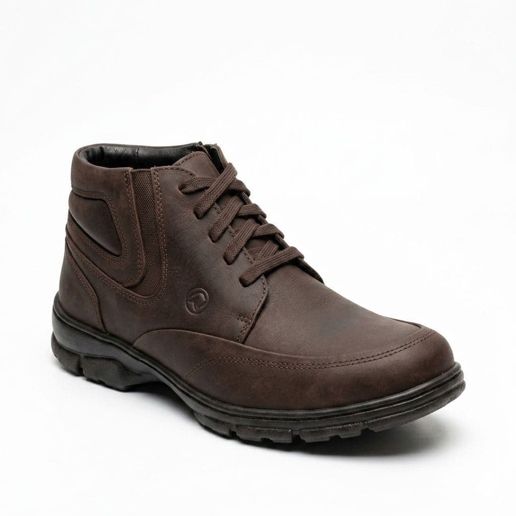 Bota Botina Anatomic Gel 7897 Brown Masculino Conforto Superior Solado Flexível e Alta Qualidade