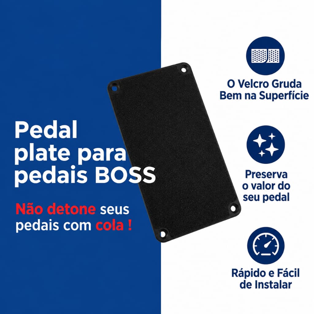 Fixador para Pedal Boss  - Fixa Pedal Board Tampa Traseira - Fixador Plate para Pedal Boss - GGE Parts & Jigs