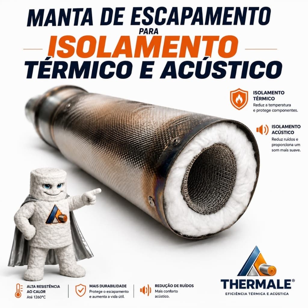 Manta cerâmica para abafador escapamentos de Moto - 45x30cm - Eficiência térmica e acústica.