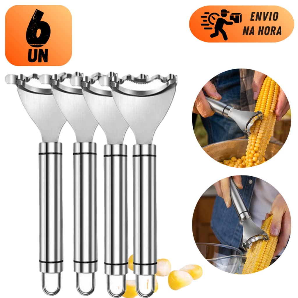 KIT DESCASCADORES DE MILHO INOX PROFISSIONAL 17,5CM MANUAL PARA PAMONHA PARA COZINHA E RESTAURANTE