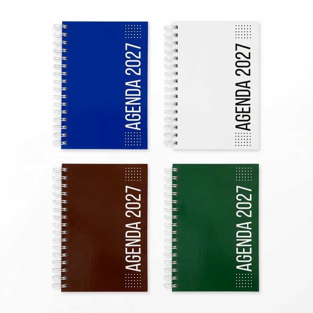 Kit Agenda 2027 Capa Dura A5 Miolo Permanente Wire-o com 210 Folhas
