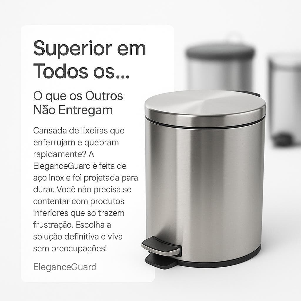 Lixeira Inox 5 Litros Slim Pedal Abertura Practica Duravel Higienica Ambiente Domestico Profissional