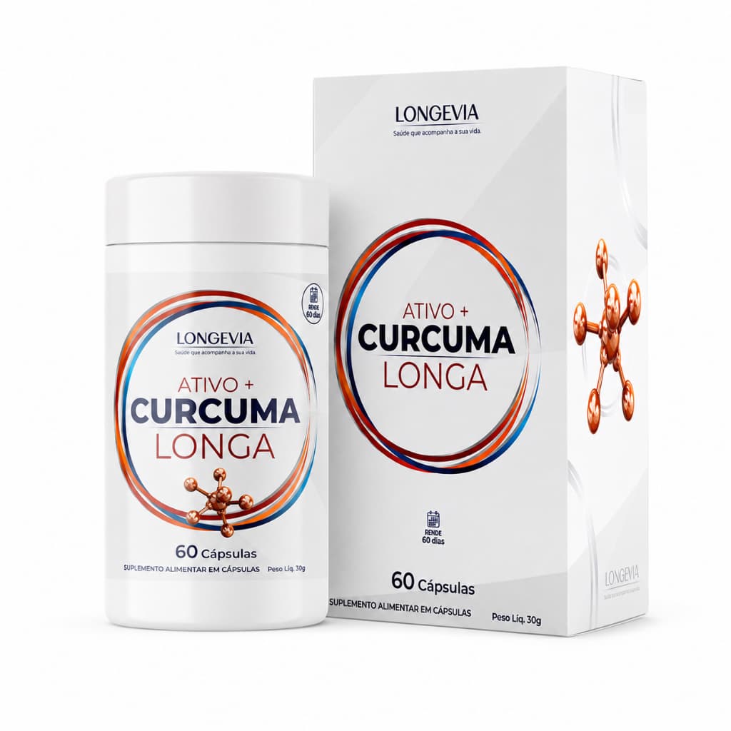 Cúrcuma Longa 60 Cápsulas Linha Ativo + Longevia
