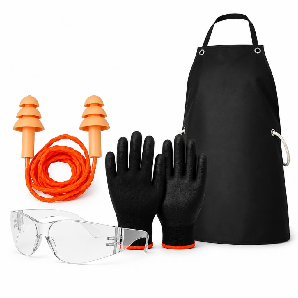 Kit EPI Segurança Profissional Avental Impermeável Óculos Proteção e Luva SuperTato