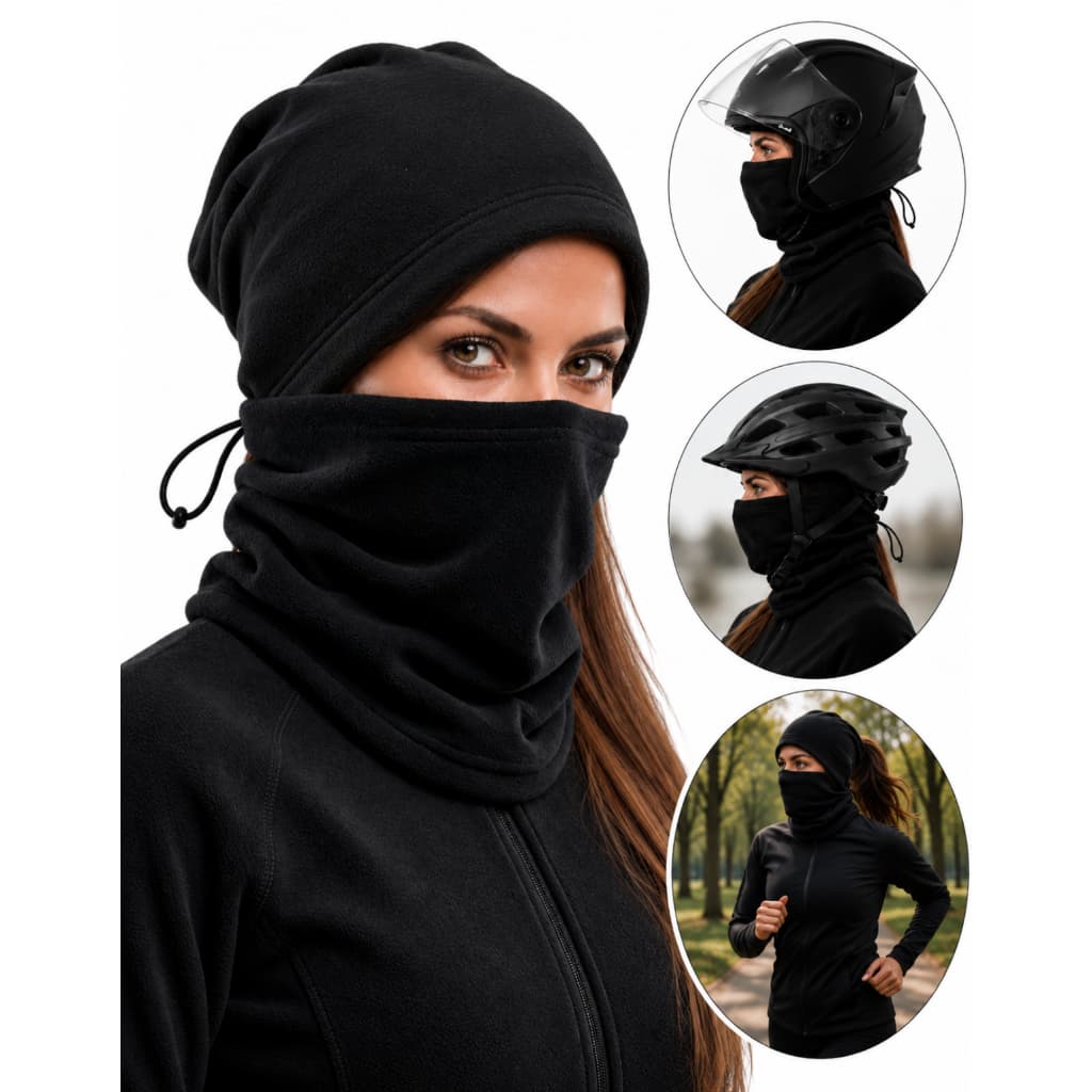 Kit Touca e Gola Balaclava Bandana Mascara Rosto E Pescoço Viagem Frio Moto Viagem