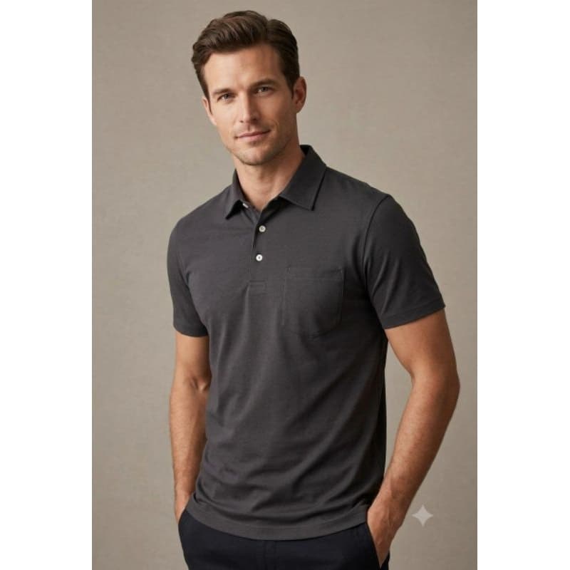 Camisa polo em Piquet cor chumbo com bolso Tam. g Sea South