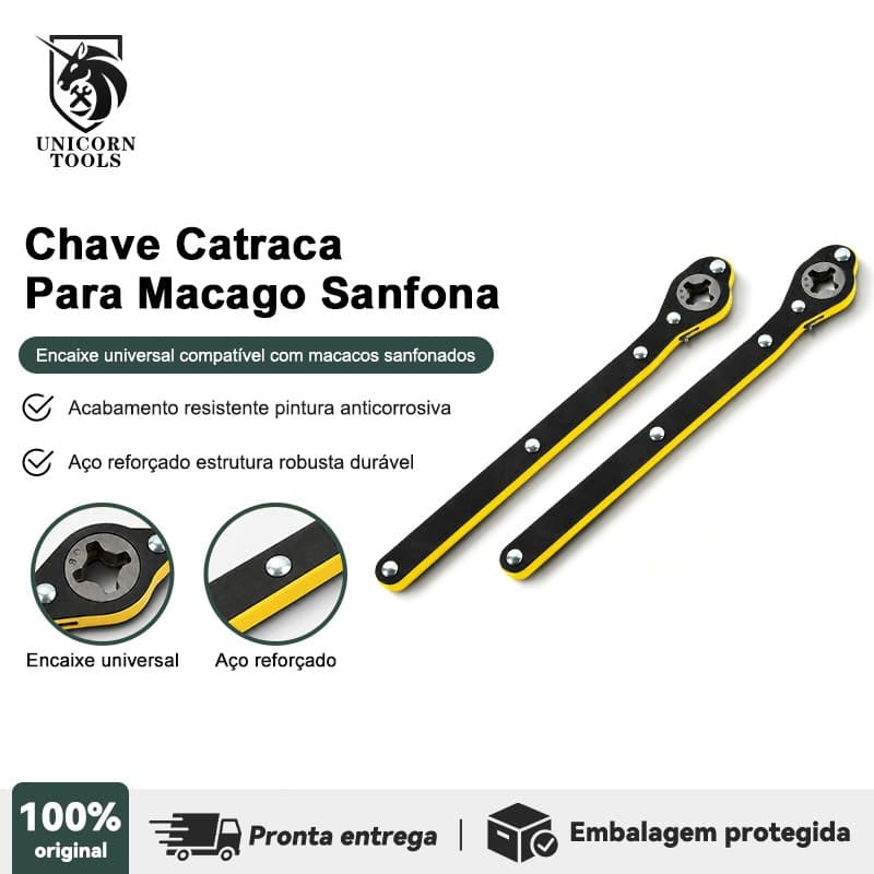 Unicorn Chave Catraca Portátil para Macaco Sanfona Automotivo com Adaptador