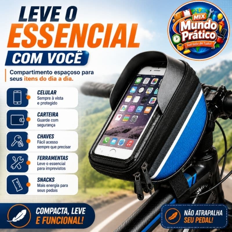 Bolsa Guidão Bicicleta Bike Impermeável Com Suporte Celular Cores Sortidas